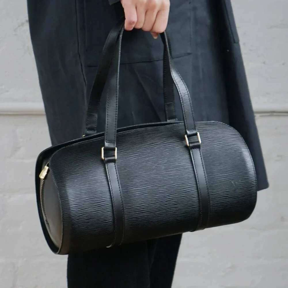 Authentic Louis Vuitton Leather Epi Soufflot Satchel Bag w/ Accessories Pochette - Picture 7 of 16